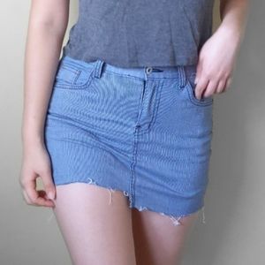 Denim Style Distressed Skirt